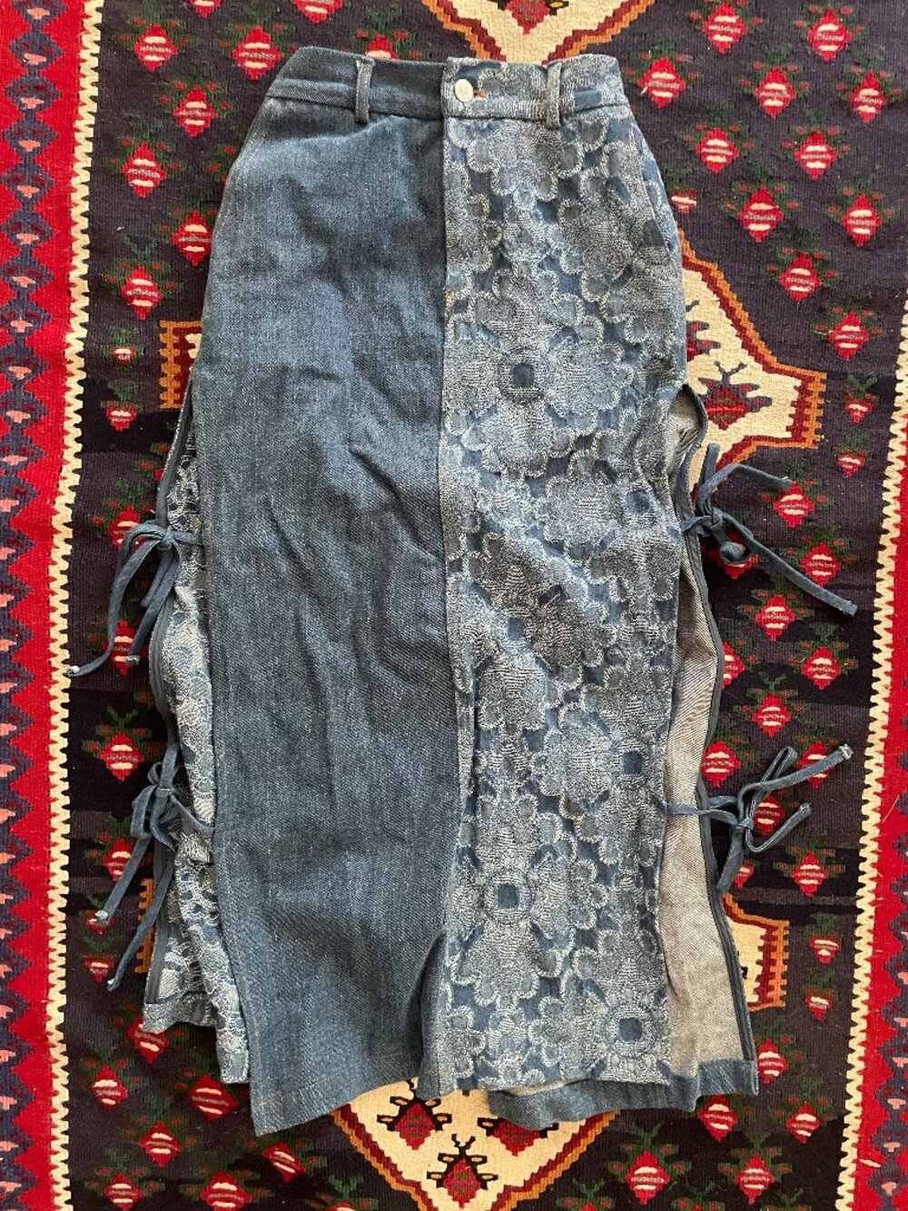Sundae School denim tie-side skirt SMALL